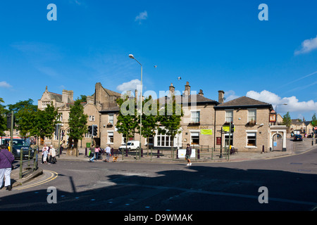 La jonction de route dans le centre de Cupar;Derbyshire ; Banque D'Images