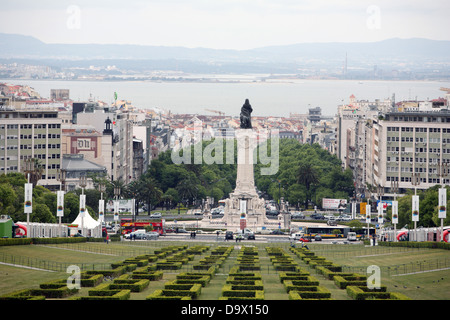 Marques de Pombal Statue Europe Portugal Lisbonne Banque D'Images