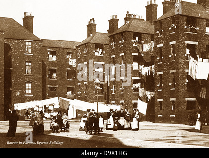 Barrow-in-Furness au début des années 1900, les bâtiments d'Egerton Banque D'Images