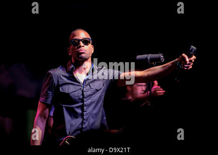 Toronto, Ontario, Canada. 26 Juin, 2013. Le trombone et le trompettiste américain de la Nouvelle Orléans Trombone Shorty effectue sur scène principale à TD Toronto Jazz Festival de Toronto. Crédit : Igor/Vidyashev ZUMAPRESS.com/Alamy Live News Banque D'Images