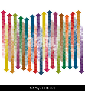 Le gradient de couleur fond flèches pixel Banque D'Images