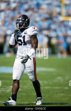 Virginia Cavaliers linebacker Clint Sintim (51) à Kenan Memorial Stadium à Chapel Hill, NC le 15 septembre 2007 Banque D'Images