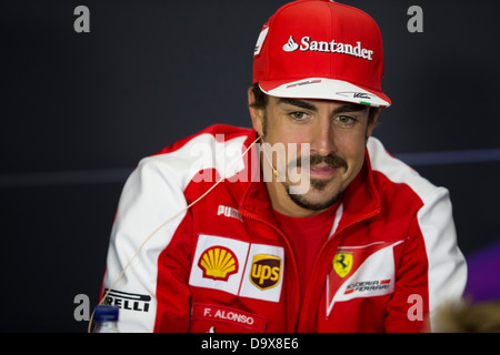 Grand Prix de Grande-Bretagne 2013 - Fernando Alonso Banque D'Images