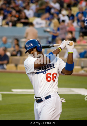 Yasiel Puig de les Dodgers de Los Angeles Banque D'Images