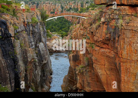 Passerelle Blyde River à Bourke's Luck potholes, Blyde River Canyon, réserve naturelle de la province de Mpumalanga, Afrique du Sud Banque D'Images