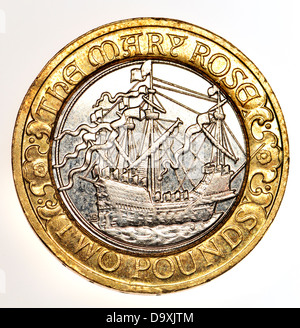 La pièce de 2 € - 2011 - 500e anniversaire de la première traversée de la Mary Rose, conçu par John Guillaumin Banque D'Images