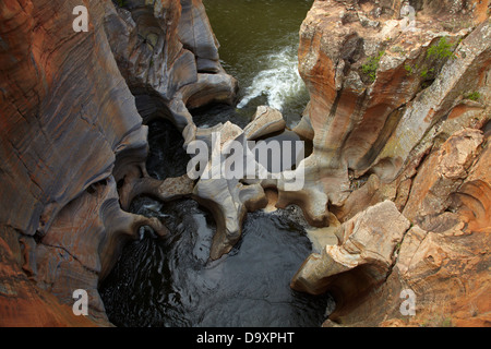 Bourke's Luck potholes, Blyde River Canyon Nature Reserve, près de Graskop, la province de Mpumalanga, Afrique du Sud Banque D'Images