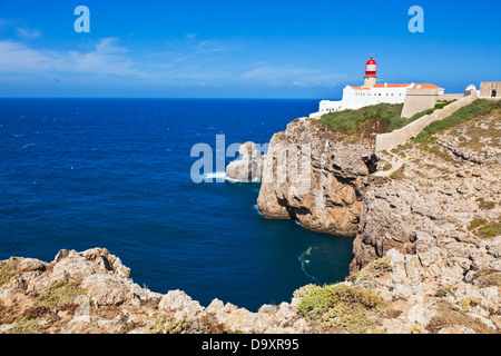 Phare du Cap St Vincent Sagres Algarve Portugal Europe de l'UE Banque D'Images