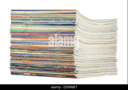 Pile de magazines isolated on white Banque D'Images