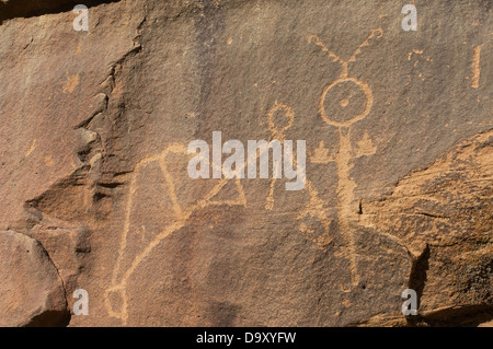 Native American petroglyphs in Lobo Canyon Cebolla, Désert, Nouveau Mexique. Photographie numérique Banque D'Images