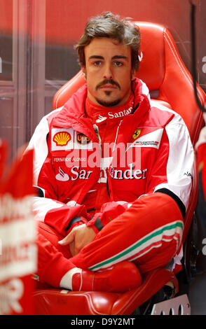 Silverstone, UK. 28 juin 2013. Sport Automobile : Championnat du Monde de Formule 1 de la FIA 2013, Grand Prix de Grande-Bretagne, # 3 Fernando Alonso (ESP, la Scuderia Ferrari), Crédit photo : dpa alliance/Alamy Live News Banque D'Images