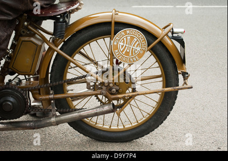 Le Vintage Motorcycle Club's Run Banbury qui prend place à l'Heritage Motor Centre à Gaydon, Warwickshire, Angleterre, Royaume-Uni. Banque D'Images