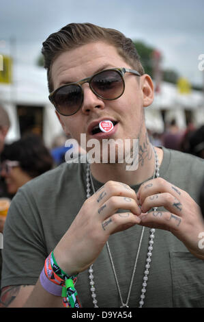 Glastonbury, Royaume-Uni. 28 juin 2013. FESTIVAL DE MUSIQUE DE GLASTONBURY rappeur musicien professeur Green qui est l'exécution de cette année à Glastonbury. Vendredi Jour 2 du festival de Glastonbury en 2013 à Digne ferme. Le 28 juin. L'année 2013. FESTIVAL DE MUSIQUE DE GLASTONBURY Pilton, Somerset, England, UK Crédit : Alistair Heap/Alamy Live News Banque D'Images