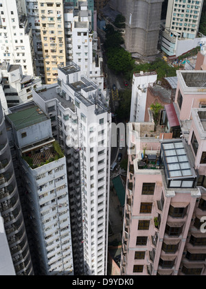 dh CAUSEWAY BAY HONG KONG des appartements chinois de haute hauteur gratte-ciel bâtiments blocs tour dense dans la zone résidentielle Banque D'Images