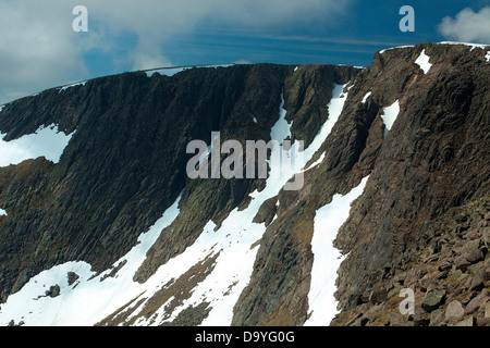 Le sommet des falaises de Braeriach, la 3e plus haute montagne de Grande-Bretagne, le parc national de Cairngorm Banque D'Images