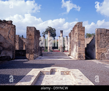 Ruines de la villa romaine, Pompéi, nr. Naples, Campanie, Italie, Europe. Banque D'Images