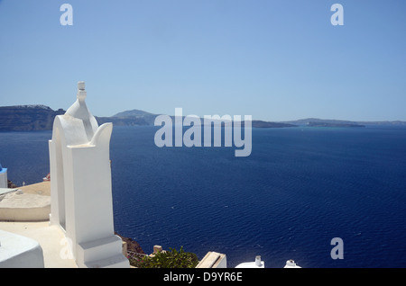 La Caldeira de Santorin vue depuis le village de Oia Banque D'Images