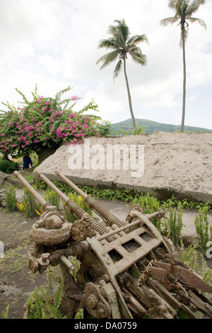 La Seconde Guerre mondiale 11 canon anti-aérien japonais, Rabaul, en Nouvelle Bretagne, l'île de Papouasie-Nouvelle-Guinée. Banque D'Images