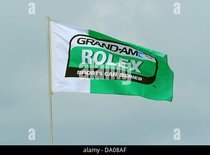 Watkins Glen, New York, USA. 29 juin 2013. Vue générale d'un grand drapeau de la série Rolex-AM au cours de la pratique pour le grand-AM Rolex Série Sahlen's six heures du Glen à Watkins Glen International, à Watkins Glen, New York. Credit : Cal Sport Media/Alamy Live News Banque D'Images