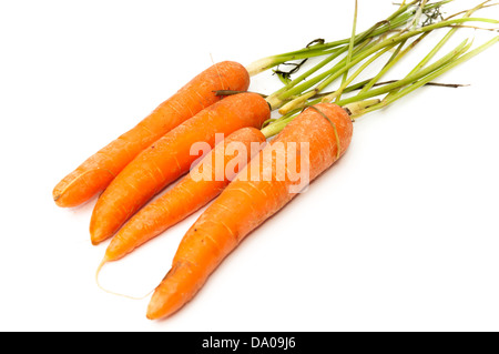 Botte de carottes sur un fond blanc Banque D'Images