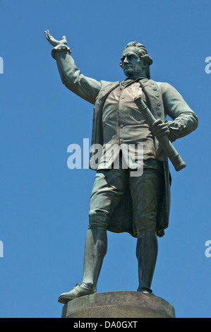 Statue Le Capitaine James Cook Hyde Park Sydney New South Wales Australie Banque D'Images