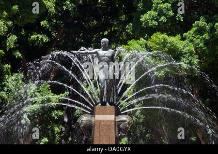 Statue d'Apollon Fontaine Archibald Hyde Park Sydney New South Wales Australie Banque D'Images