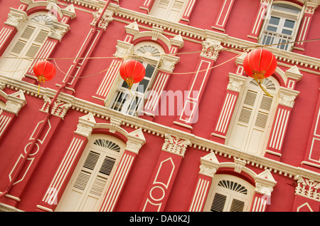 Patrimoine coloré, Chinatown, Singapour Windows Banque D'Images