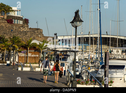 Le port de Puerto Calero, Lanzarote, îles Canaries, Espagne Banque D'Images