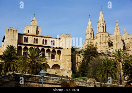 La seu, la cathédrale de santa maria de Palma, Palma de Mallorca, Mallorca, Espagne Banque D'Images