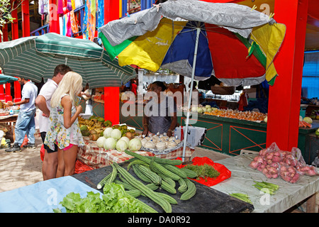 Marché de Victoria Mahe Island Seychelles Banque D'Images