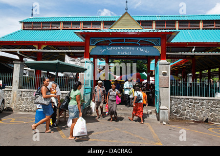 Marché de Victoria Mahe Island Seychelles Banque D'Images