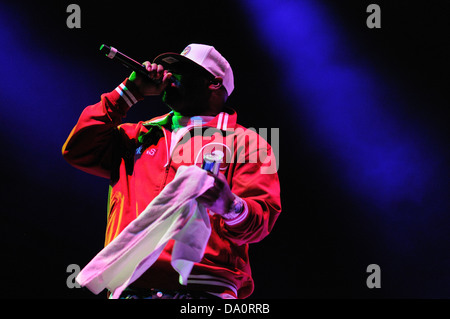 Barcelone - le 25 mai : Wu-Tang Clan, côte Est américaine du groupe hip-hop, effectue par Heineken Primavera Sound Festival 2013. Banque D'Images