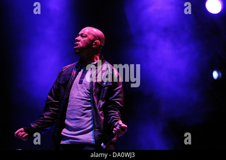 Barcelone - le 25 mai : Wu-Tang Clan, côte Est américaine du groupe hip-hop, effectue par Heineken Primavera Sound Festival 2013. Banque D'Images