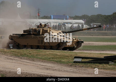 Bovington, UK. 29 Juin, 2013. Le Merkava (Hébreu : Char) est un char de combat principal utilisé par les Forces de défense d'Israël et est vu ici à Tankfest en 2013. Le réservoir a commencé le développement en 1973 et est entrée en service officielle 1979. Quatre versions principales de la cuve ont été déployés. Il a été largement utilisé dans la guerre du Liban de 1982. Le nom de 'Merkava' est issue d'un développement initial de Tsahal Nom du programme. Banque D'Images