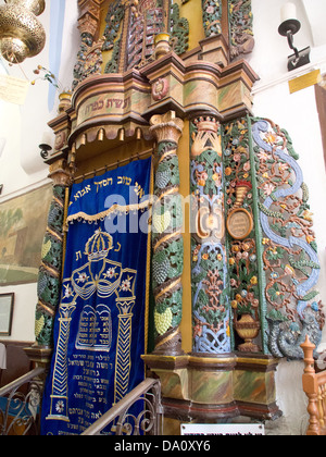 L'Arche Sacrée dans la synagogue Ashkenazi, Ari à Safed, Israël, construit à la mémoire de Rabbi Isaac Louria, (1534 - 1572), établi Banque D'Images