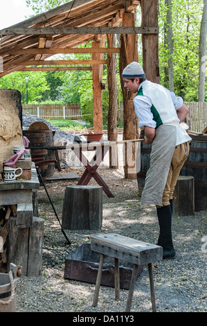 Baker Reenactor, Colonial Williamsburg, Virginie Banque D'Images