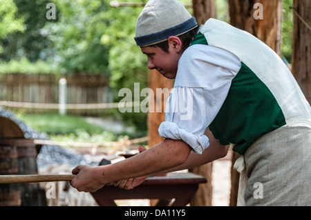 Baker Reenactor, Colonial Williamsburg, Virginie Banque D'Images