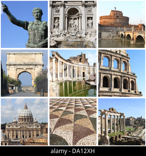 Collage de monuments de Rome, Italie Banque D'Images