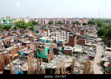 Bidonvilles de new Delhi Inde Banque D'Images