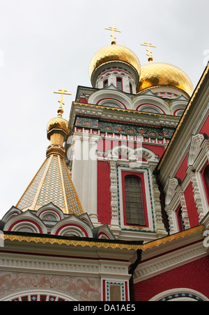 Détail de l'église russe dans Shipka ville, Bulgarie Banque D'Images