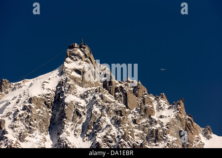 Vu de l'Aiguille du Midi de Chamonix Mont Blanc, Alpes Banque D'Images