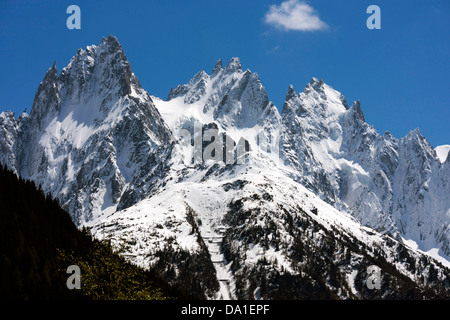 Aiguilles de Chamonix vu de Chamonix Mont Blanc Banque D'Images