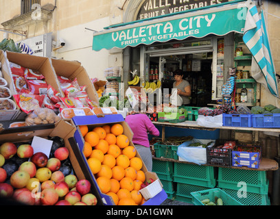 Les fruits et légumes,BOUTIQUE,LA VALETTE MALTE Banque D'Images