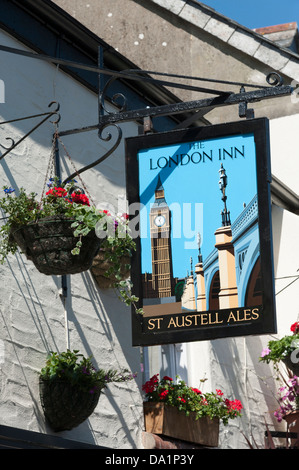 Le London Inn enseigne de pub Padstow Cornwall UK Banque D'Images