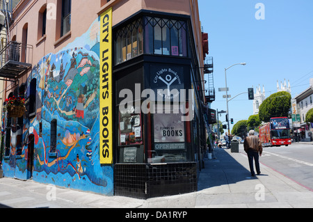 City Lights Bookstore 261 Columbus Avenue. San Francisco, CA Banque D'Images