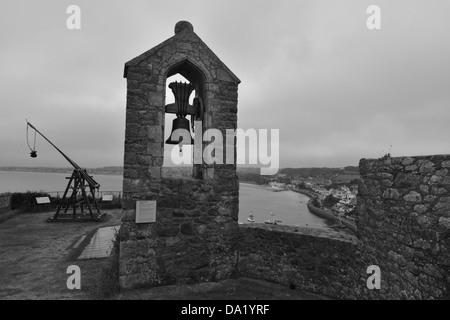 Château Mont Orgueil à Jersey dans les îles de la Manche. Banque D'Images