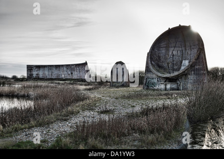 Près de Denge Sound Mirrors à Dungeness Banque D'Images