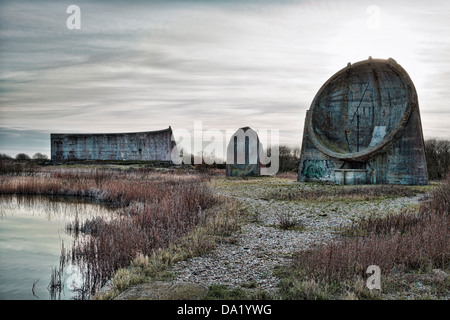 Près de Denge Sound Mirrors à Dungeness Banque D'Images