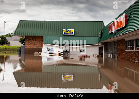 Les inondations à Fort Plain, New York, dans la vallée de la Mohawk Banque D'Images