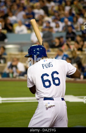 Los Angeles Dodger player Yasiel Puig Banque D'Images